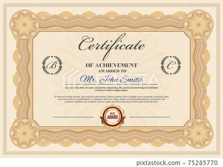Certificate of achievement vector diploma template Certificate of achievement vector diploma template 75285770