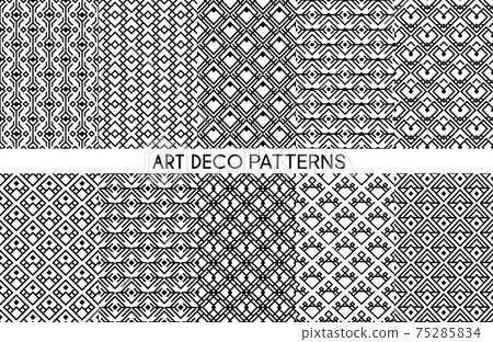 Art deco vector patterns, seamless ornament set 75285834