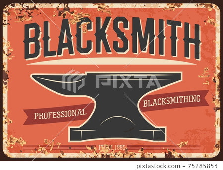 Blacksmith forge, craftsman workshop rusty plate 75285853