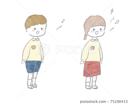 Children's chorus illustration (color) Children's chorus illustration (color) 75286415
