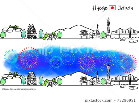 兵庫縣城市景觀和煙花簡單線條藝術集 兵庫縣城市景觀和煙花簡單線條藝術集 75286951