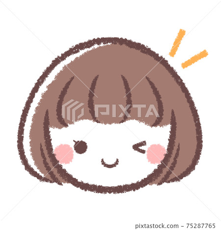 女孩圖標眨眼 女孩圖標眨眼 75287765