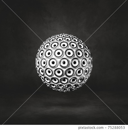 Speakers sphere on a black studio background Speakers sphere on a black studio background 75288053