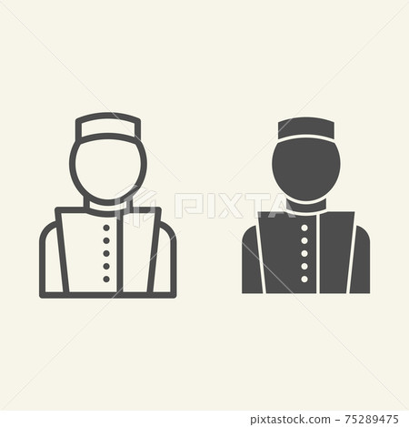 Concierge line and solid icon. Hotel porter... - Stock Illustration  [75289475] - PIXTA