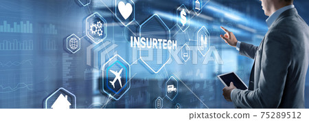 Family car and home travel insurance concept on virtual screen 75289512