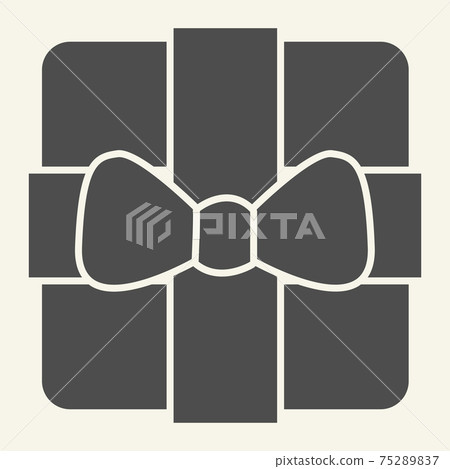 Gift solid icon. Christmas present box with bow glyph style pictogram on white background. New Year or Xmas giftbox for mobile concept and web design. Vector graphics. Gift solid icon. Christmas present box with bow glyph style pictogram on white background. New Year or Xmas giftbox for mobile concept and web design. Vector graphics. 75289837