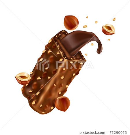 Sweet chocolate bar with hazelnut and caramel 75290053