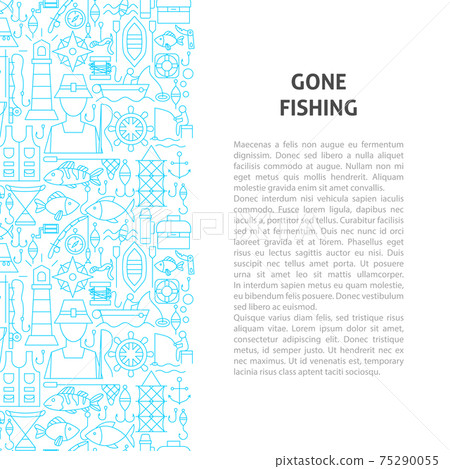 Gone Fishing Line Pattern Concept 75290055
