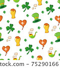 Saint Patrick s Day seamless pattern. Holiday Vector Illustration Background 75290166