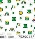 Saint Patrick s Day seamless pattern. Holiday Vector Illustration Background 75290187