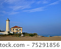 Romantic view of a historic lighthouse on the sunny coast of Italy. 75291856