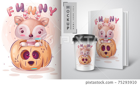 Funny halloween deer poster and merchandising. Funny halloween deer poster and merchandising. 75293910