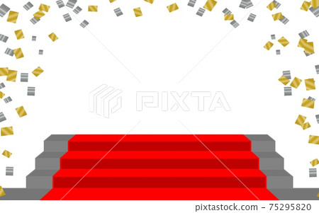 紅地毯,樓梯和五彩紙屑 紅地毯,樓梯和五彩紙屑 75295820