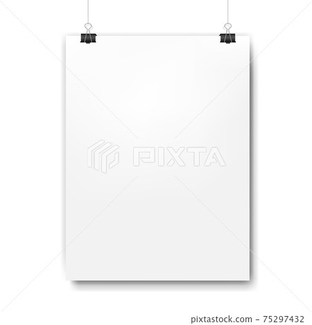 White Mockup Poster Isolated White Background White Mockup Poster Isolated White Background 75297432