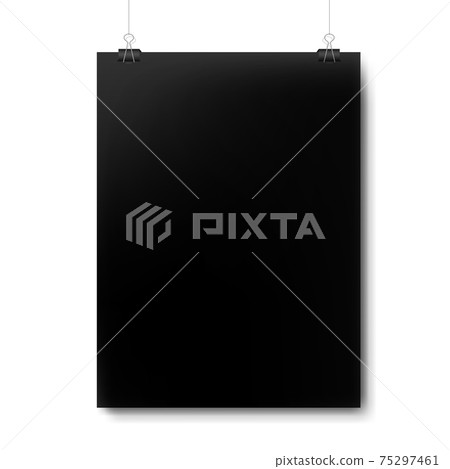 Black Mockup Poster Isolated White Background Black Mockup Poster Isolated White Background 75297461