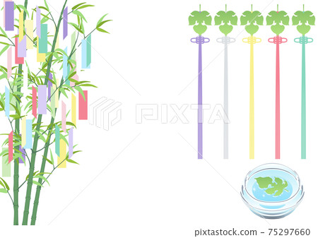 七夕裝飾-佐佐木,條,香葉和五色線 七夕裝飾-佐佐木,條,香葉和五色線 75297660