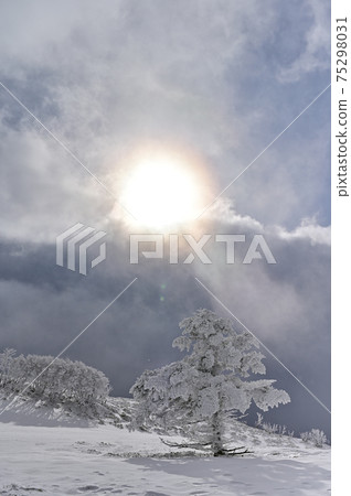 Snow scene of Japan's 100 famous mountains "Mt. Tsurugi" in Shikoku Snow scene of Japan's 100 famous mountains "Mt. Tsurugi" in Shikoku 75298031