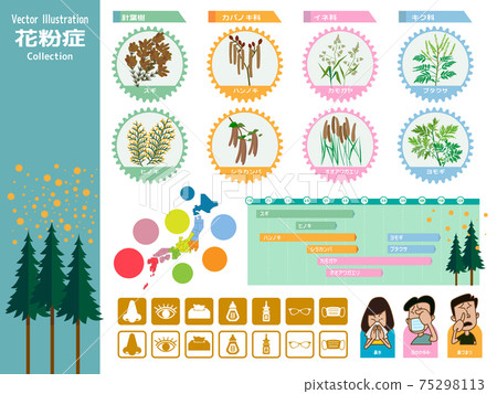 Hay fever (vector collection) 75298113