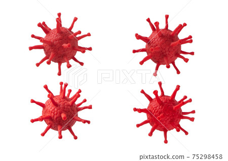 Coronavirus cells set isolated on white 3d illustration 75298458
