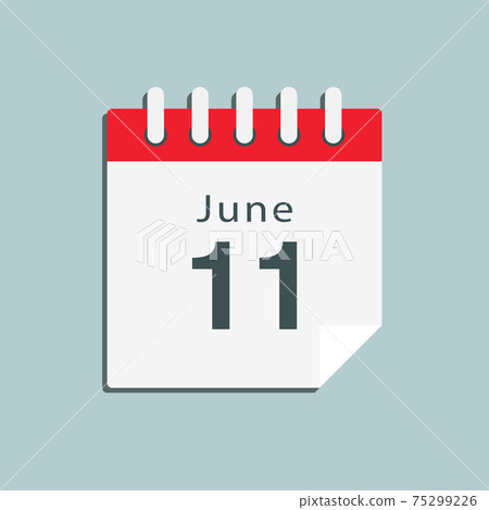 Icon day date 11 June, template calendar page Icon day date 11 June, template calendar page 75299226