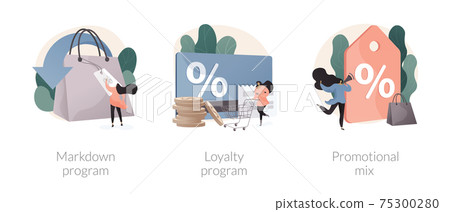 Customer attraction abstract concept vector illustrations. 75300280