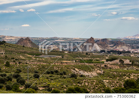 Landscape view near Villanueva del Rio Segura in Valley of Ricote, Murcia Spain Landscape view near Villanueva del Rio Segura in Valley of Ricote, Murcia Spain 75300362