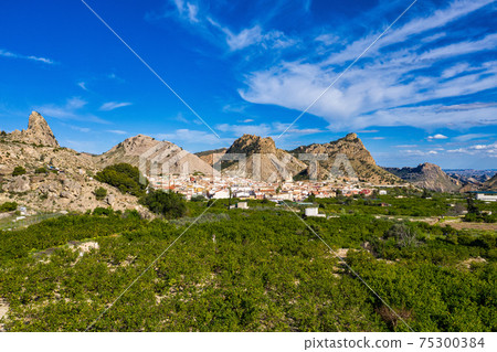 Landscape view of the village Ricote in Valley of Ricote, Murcia Spain 75300384