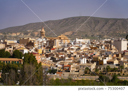 Cieza with its church, Parroquia La Asuncion in the Murcia region in Spain 75300407