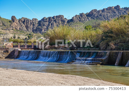Fishway in the little town of Abaran, Murcia region in Spain Fishway in the little town of Abaran, Murcia region in Spain 75300413