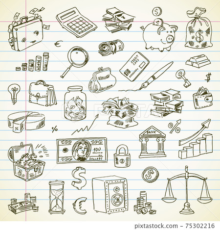 Freehand Drawing Culture and Art Items Stock Vector - Illustration of book,  items: 48374727