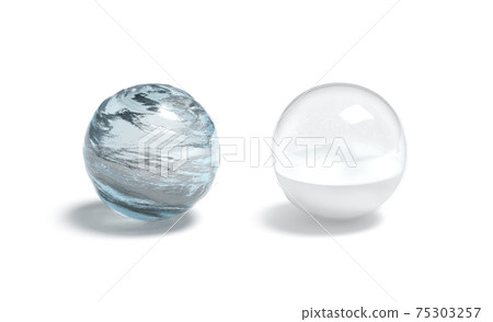 Blank water and snow ball mockup, isolated Blank water and snow ball mockup, isolated 75303257