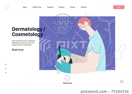 Dermatology, cosmetology - medical insurance web page template Dermatology, cosmetology - medical insurance web page template 75304556
