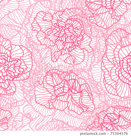Seamless pattern with linear roses. - Stock Illustration [75304576] - PIXTA