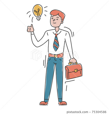 Businessman with idea vector isolated. Great solution Businessman with idea vector isolated. Great solution 75304586