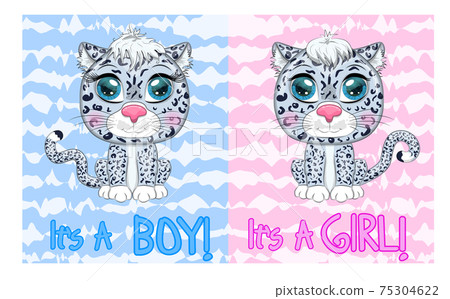 Baby Shower greeting card with Cute Kittens boy... - Stock Illustration ...
