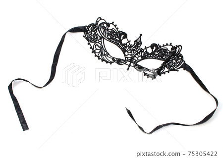 Black carnival mask for masquerade isolated on white background 75305422