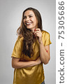 Beautiful brunete woman laughing 75305686