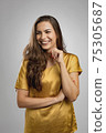 Beautiful brunete woman laughing 75305687