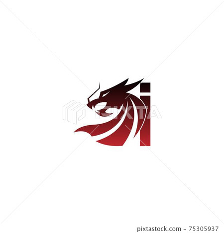 Letter I logo icon with dragon design vector 75305937