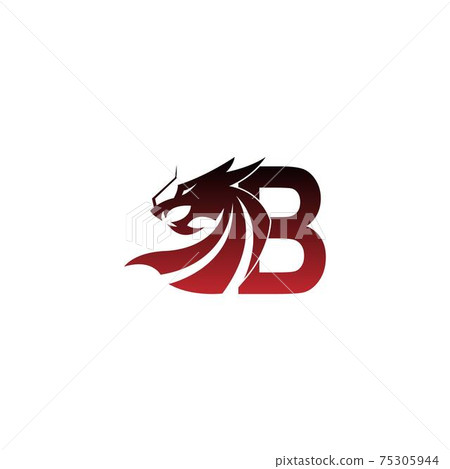 Letter B Logo Icon With Dragon Design Vector - Stock Illustration ...