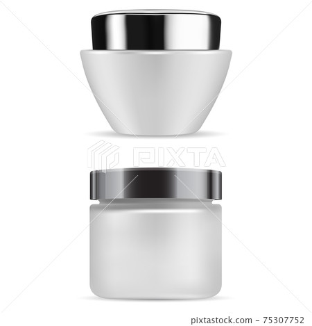 Cream jar. Cosmetic creme bottle matt glass pack 75307752
