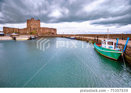 Medieval norman Carrickfergus Castle close to Belfast, Northern Ireland, UK Medieval norman Carrickfergus Castle close to Belfast, Northern Ireland, UK 75307839