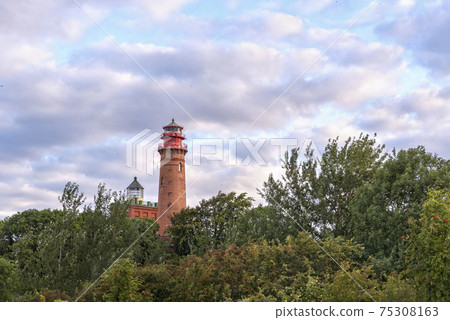 Lighthouse landscape on Rugen Island. Beautiful summer scenery. Lighthouse landscape on Rugen Island. Beautiful summer scenery. 75308163