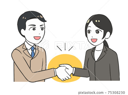 Shaking hands Business contract concluded Men - Stock