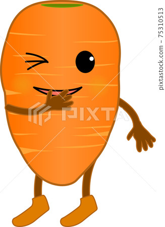 Laughing cute carrot character 75310513
