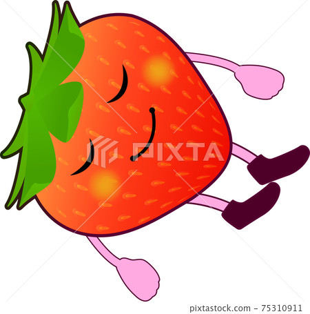 Sleeping cute strawberry character 75310911