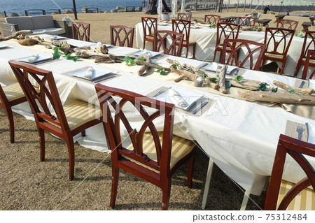 Party venue set up outdoors Party venue set up outdoors 75312484