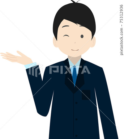 Businessman to guide (upper body) 75312936