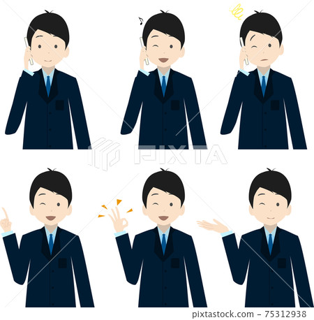 Simple businessman (upper body) set 75312938