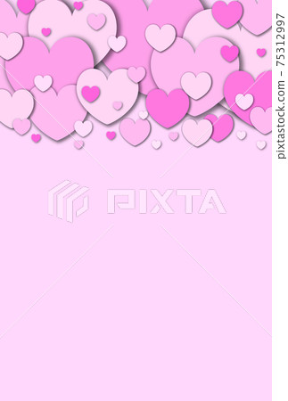 Valentine's material A frame with pastel pink hearts gathered at the top. There are other colors in the vertical direction. Valentine's material A frame with pastel pink hearts gathered at the top. There are other colors in the vertical direction. 75312997